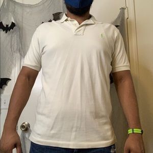 Rare* Medium Cream Solid Polo by Ralph Lauren
